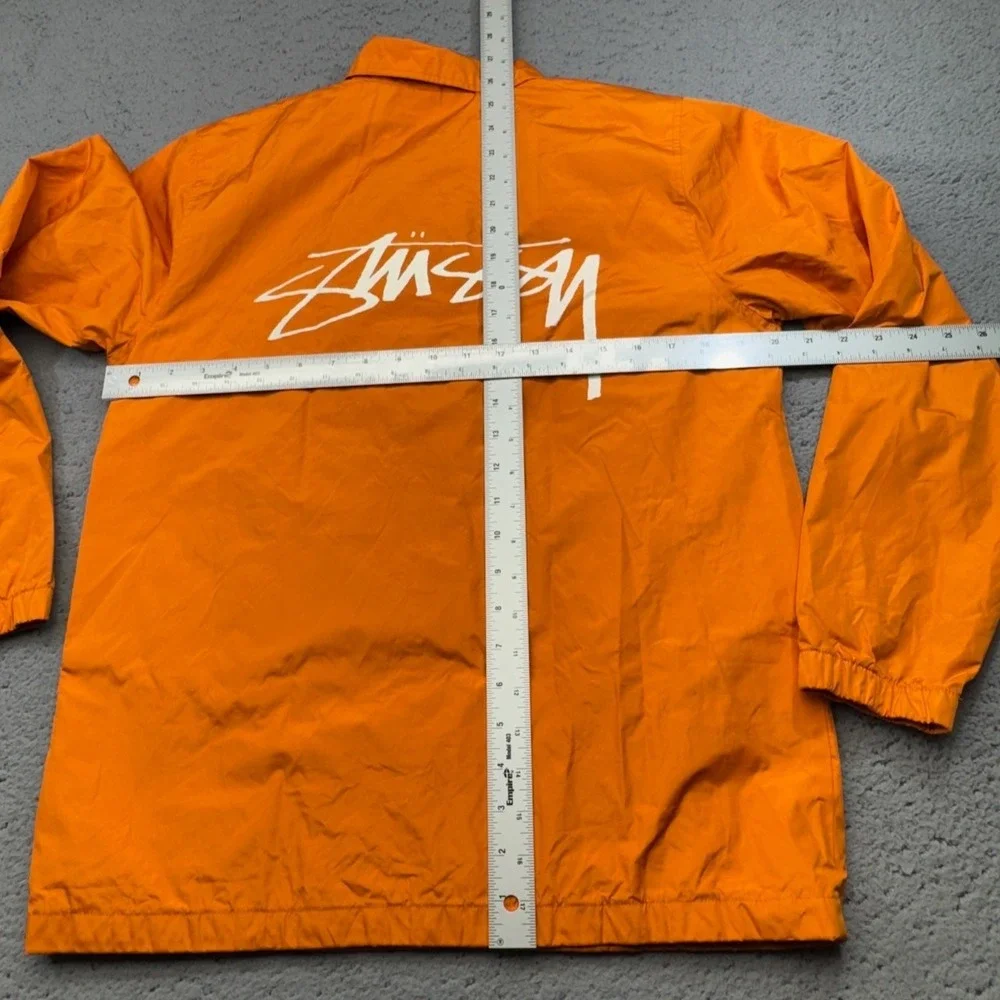 Stussy Jacket Mens Extra Small Orange Full Snap Coach‎ Windbreaker Streetwear - Picture 13 of 14